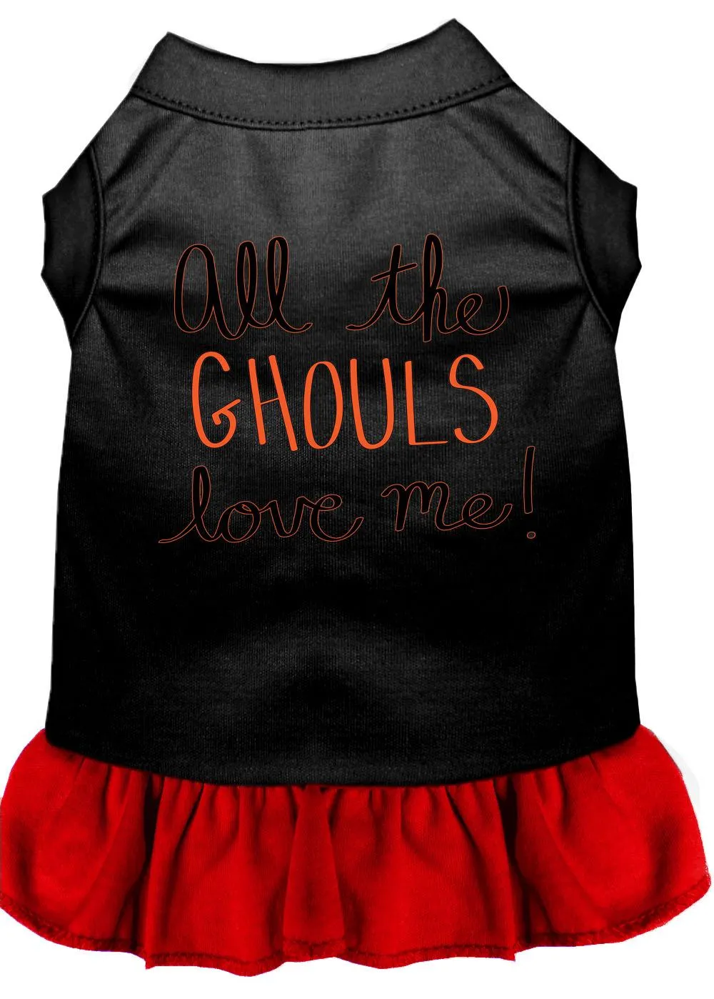 All The Ghouls Screen Print Dog Dress Black With Red Xs (8)