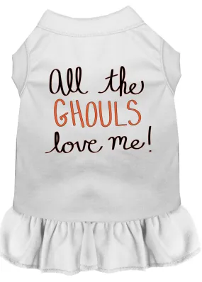 All The Ghouls Screen Print Dog Dress White Med (12)