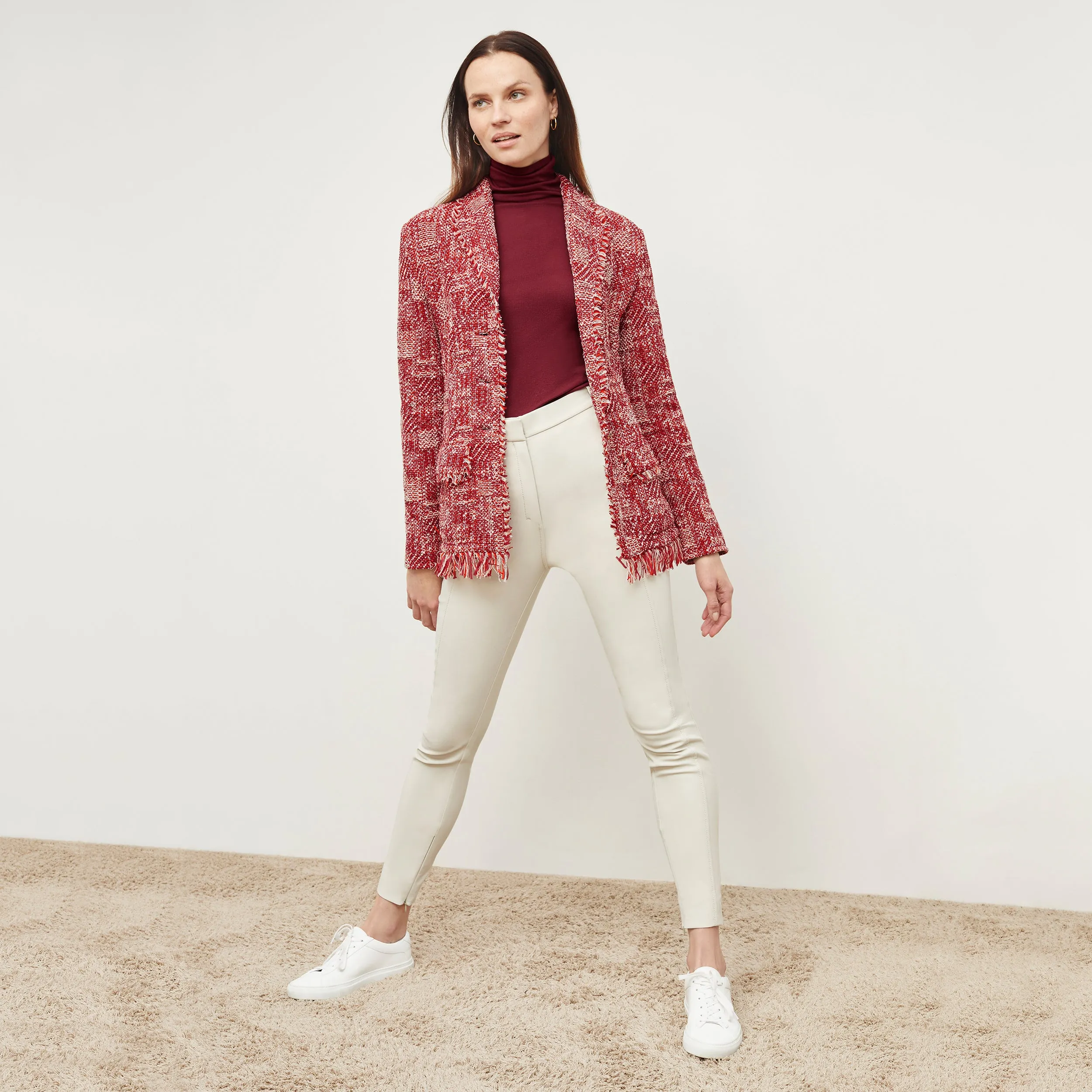 Axam Layering Turtleneck - Ribbed Pima Cotton :: Cranberry