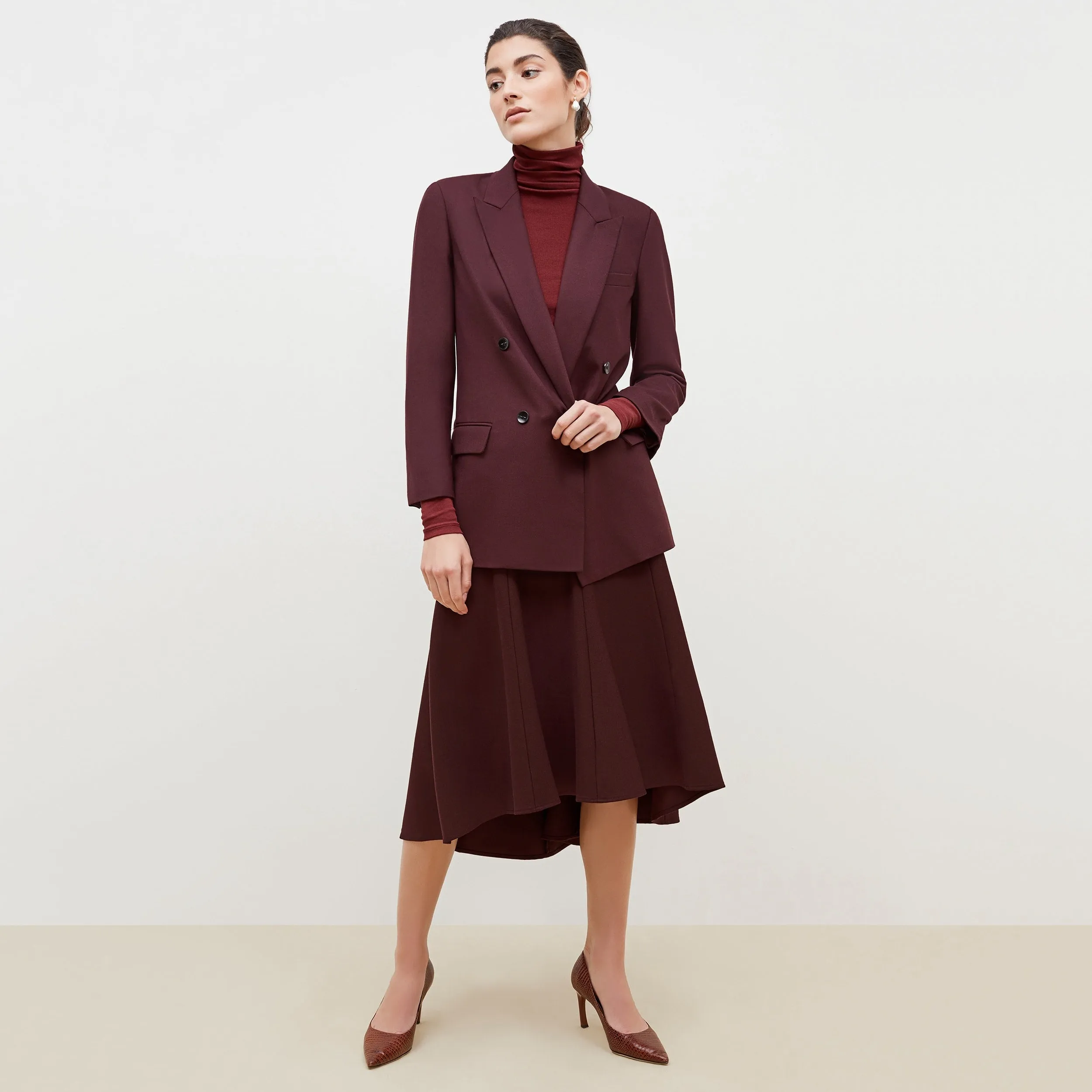 Axam Layering Turtleneck - Ribbed Pima Cotton :: Cranberry