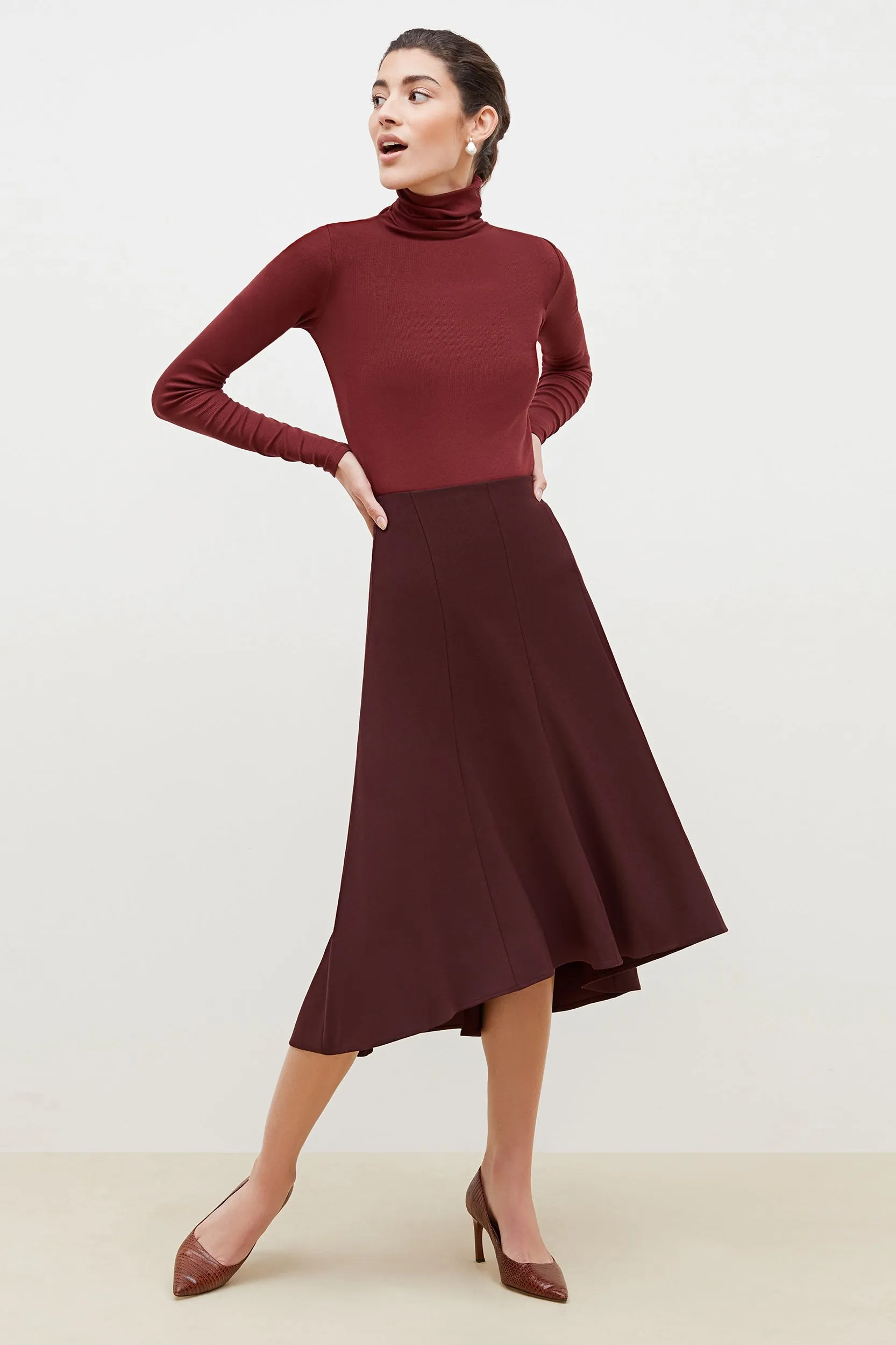 Axam Layering Turtleneck - Ribbed Pima Cotton :: Cranberry