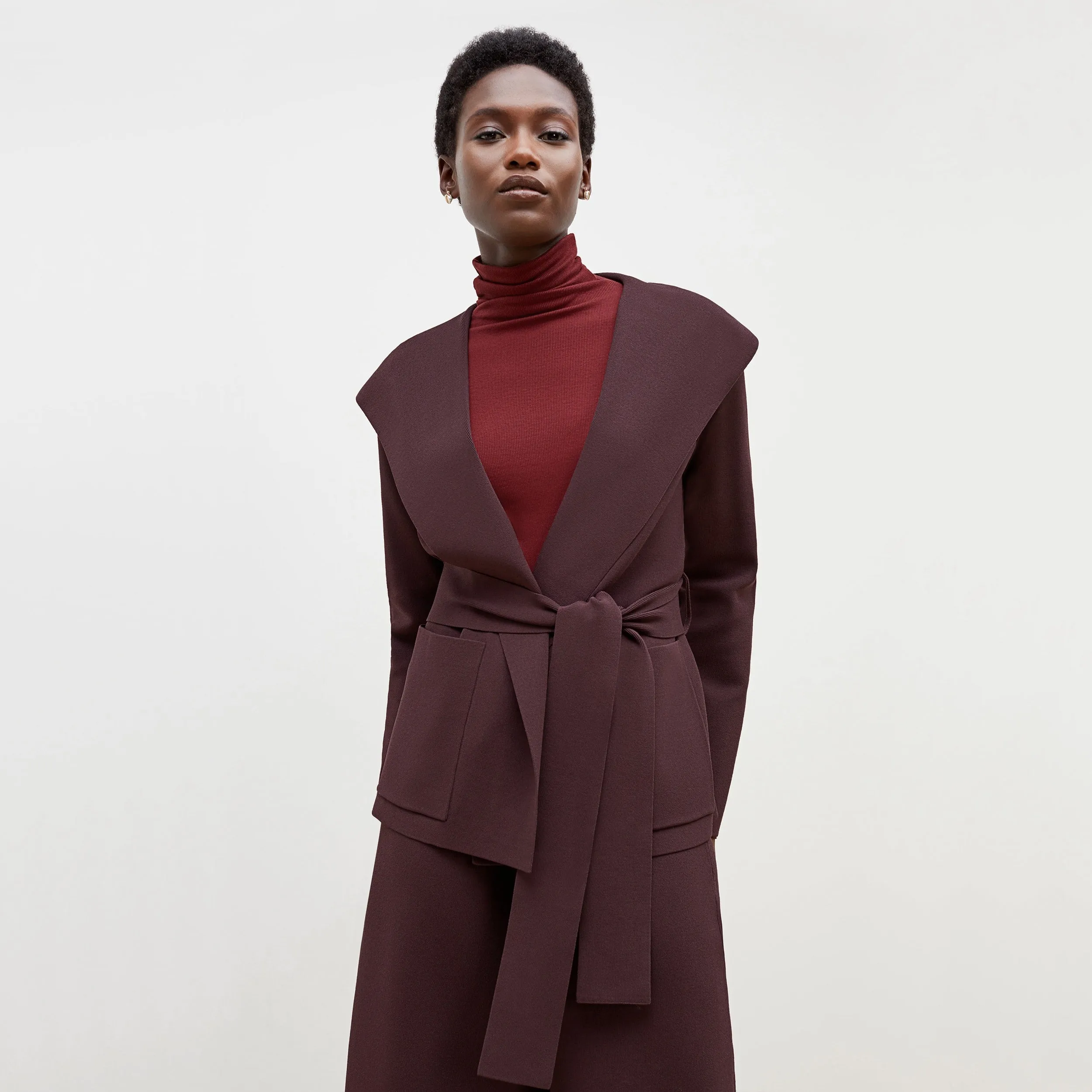 Axam Layering Turtleneck - Ribbed Pima Cotton :: Cranberry