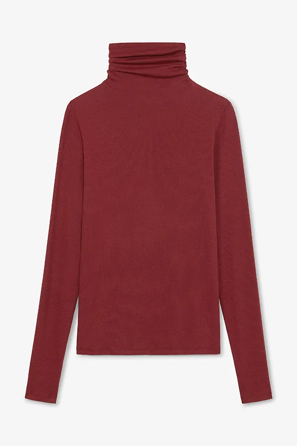 Axam Layering Turtleneck - Ribbed Pima Cotton :: Cranberry