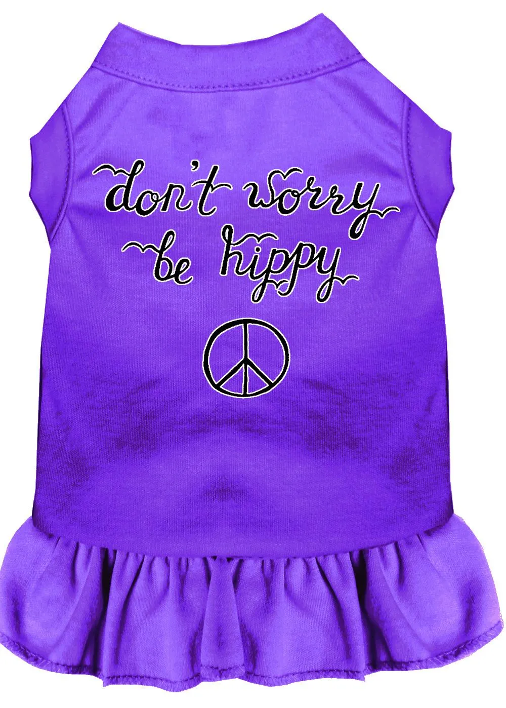 Be Hippy Screen Print Dog Dress Purple Xl (16)