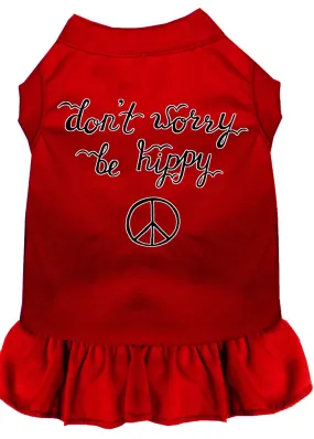 Be Hippy Screen Print Dog Dress Red Med (12)