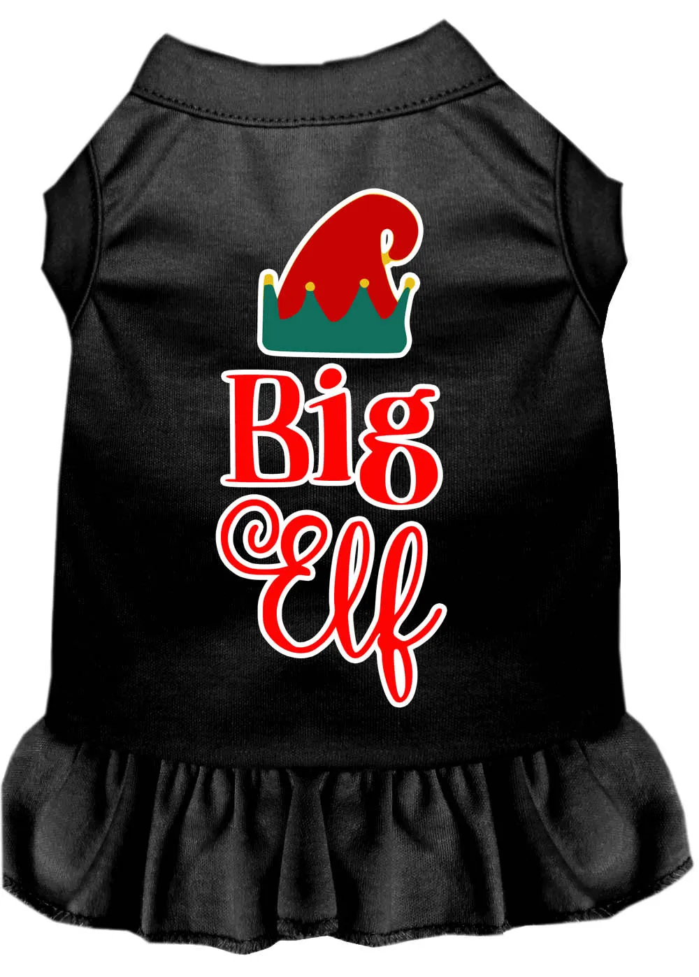 Big Elf Screen Print Dog Dress Black Sm