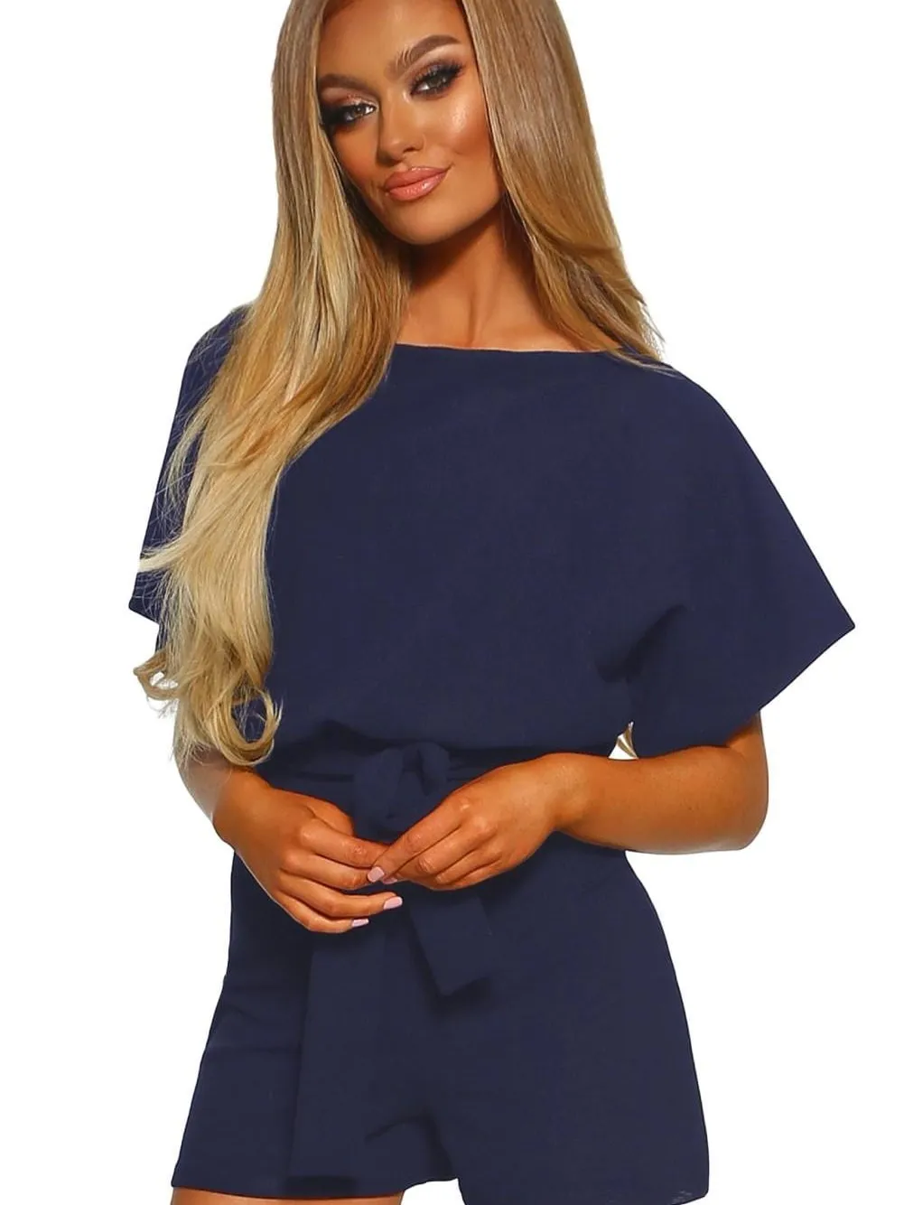 Blue Chic Belted Playsuit