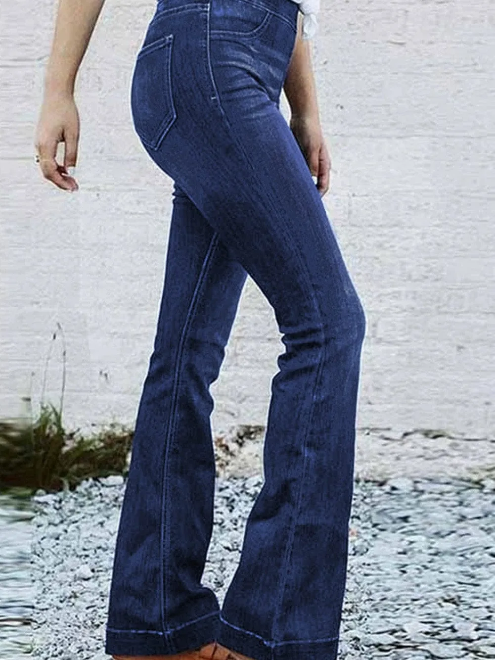 Blue Retro Chic High Waist Flare Jeans