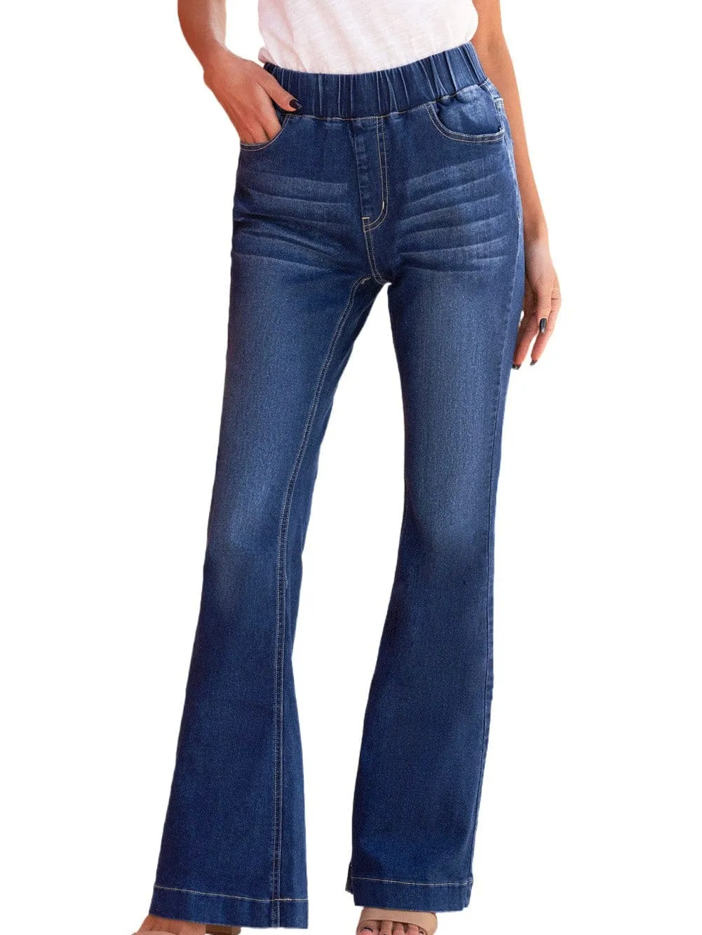 Blue Retro Chic High Waist Flare Jeans