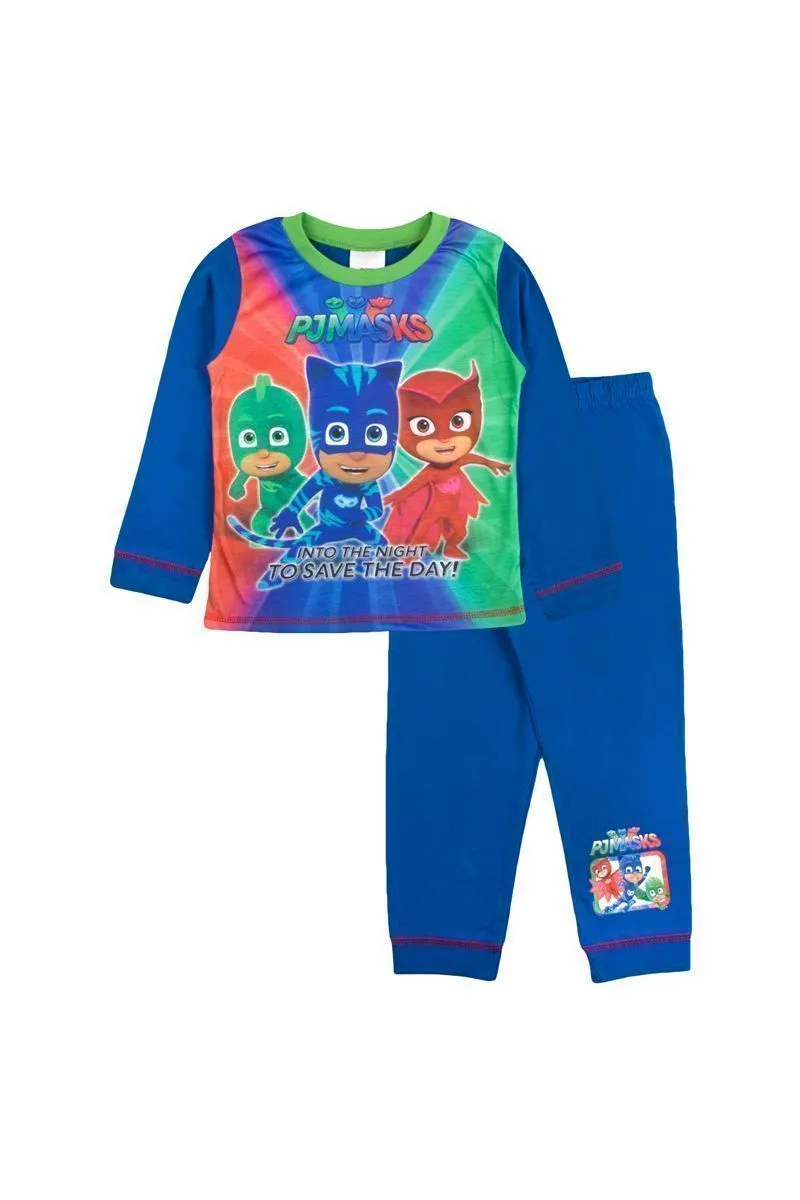 Boys PJ Masks Into The Night To Save The Day Long Pyjamas