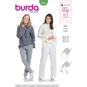 Burda Style Pattern B6366 Women's Easy Tops