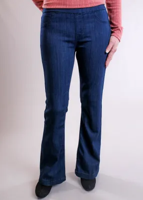 Cello Mid Rise Flare Jegging in Dark Denim