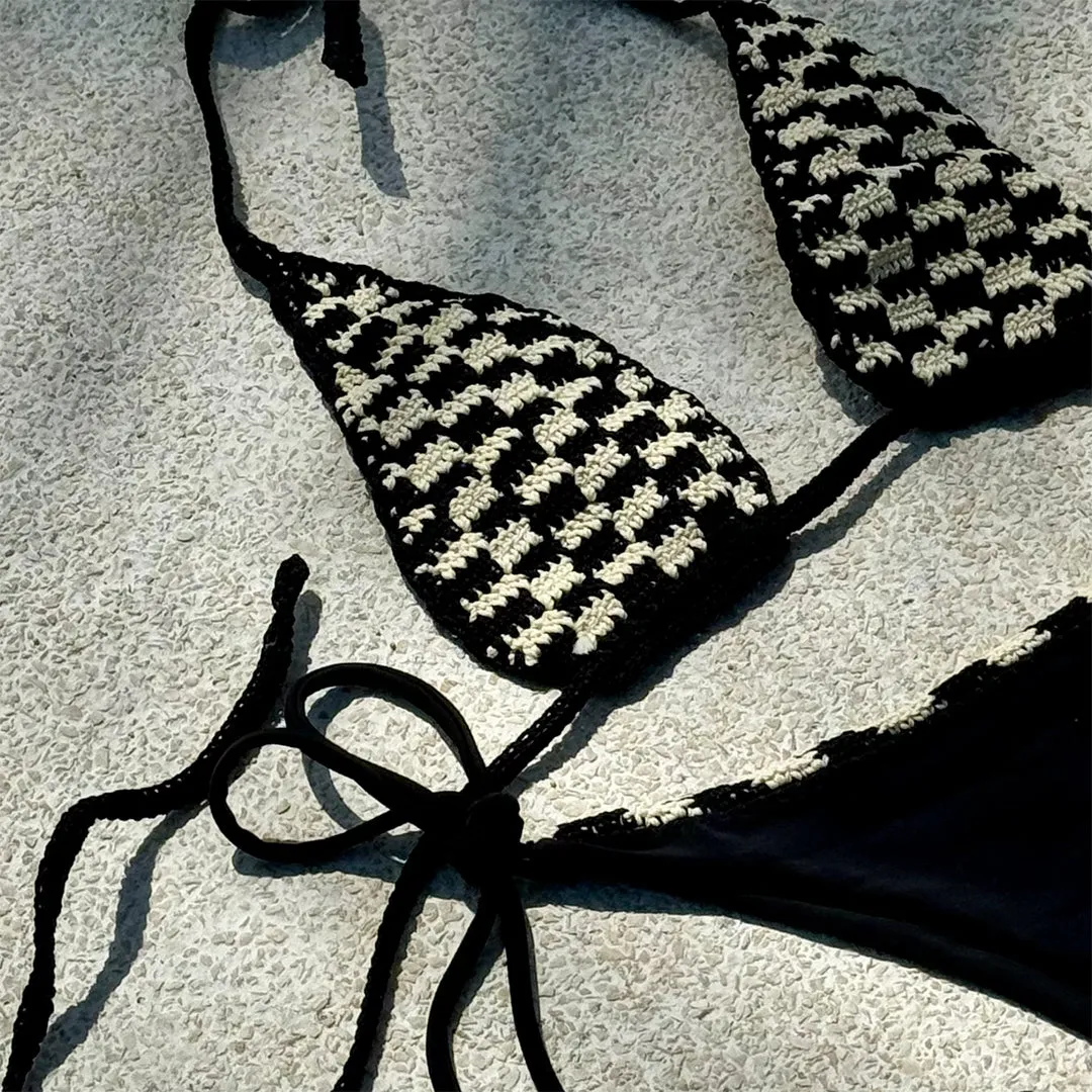 Checked Crochet Bikini