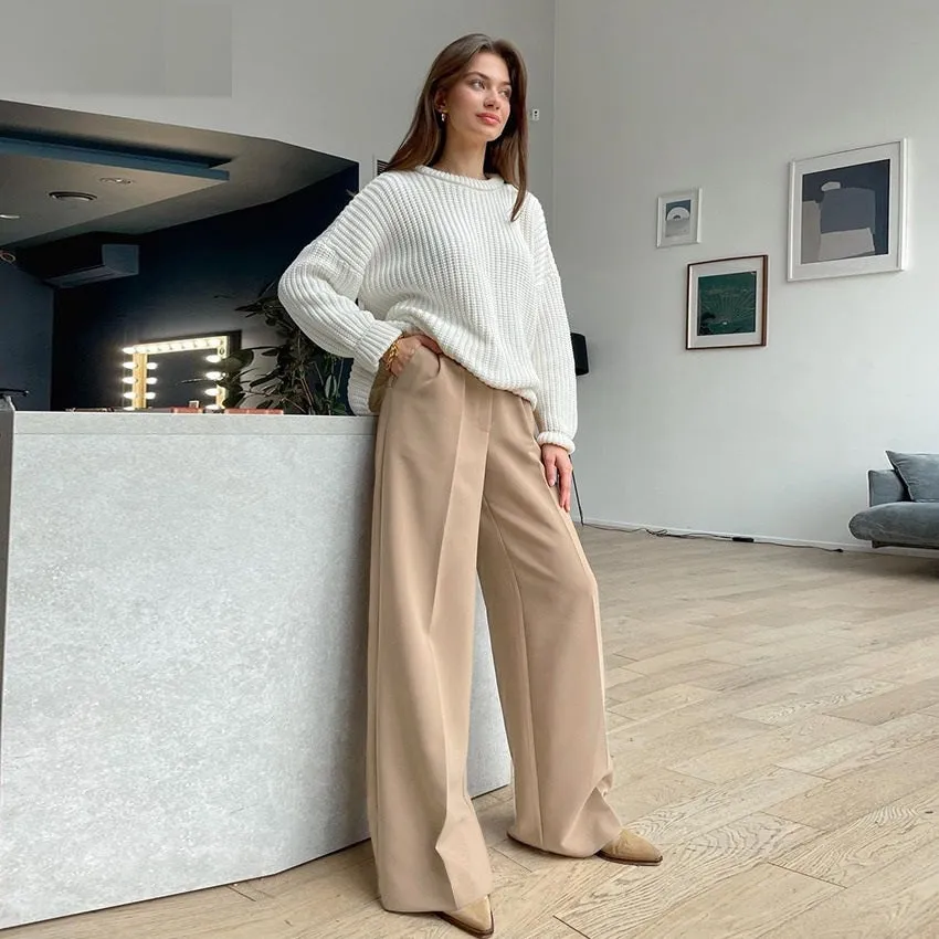 Chic Redefined High-Waisted Wide-Leg Trousers