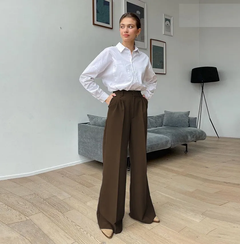 Chic Redefined High-Waisted Wide-Leg Trousers