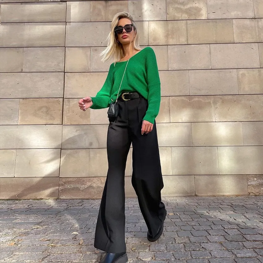 Chic Redefined High-Waisted Wide-Leg Trousers