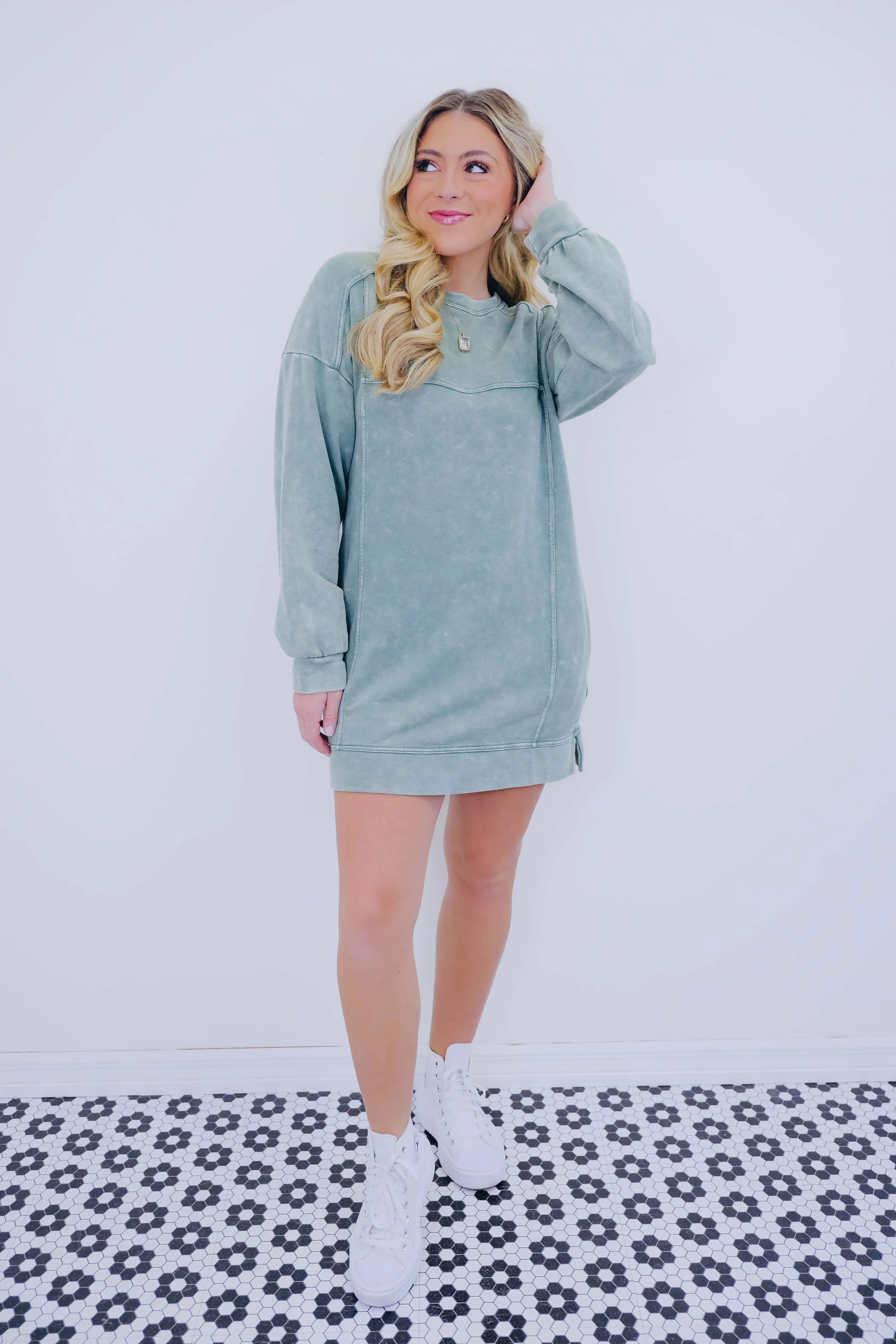 Classic Comfy Sweatshirt Mini Dress - 5 Colors