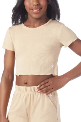 Comfy Cozy Crop Top in Caramel