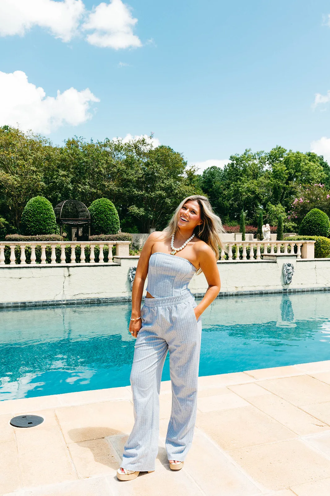 Comfy in Stripes Top - Heather Grey