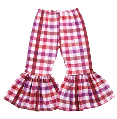 Cranberry Plaid Bell Bottoms