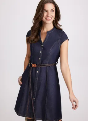 Denim Button Dress