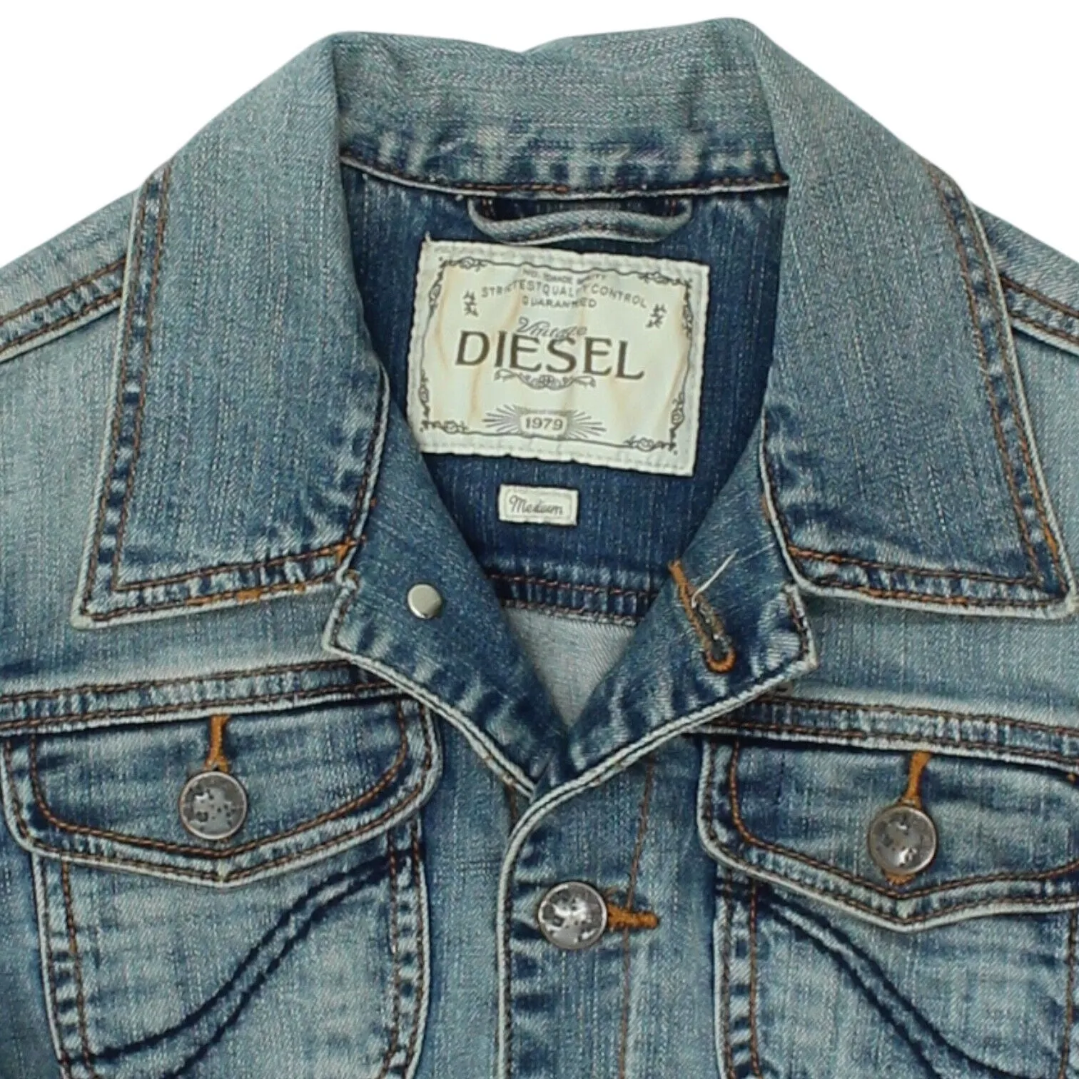 Diesel Womens Blue Denim Jean Jacket | Vintage Casual Stylish Designer Outerwear