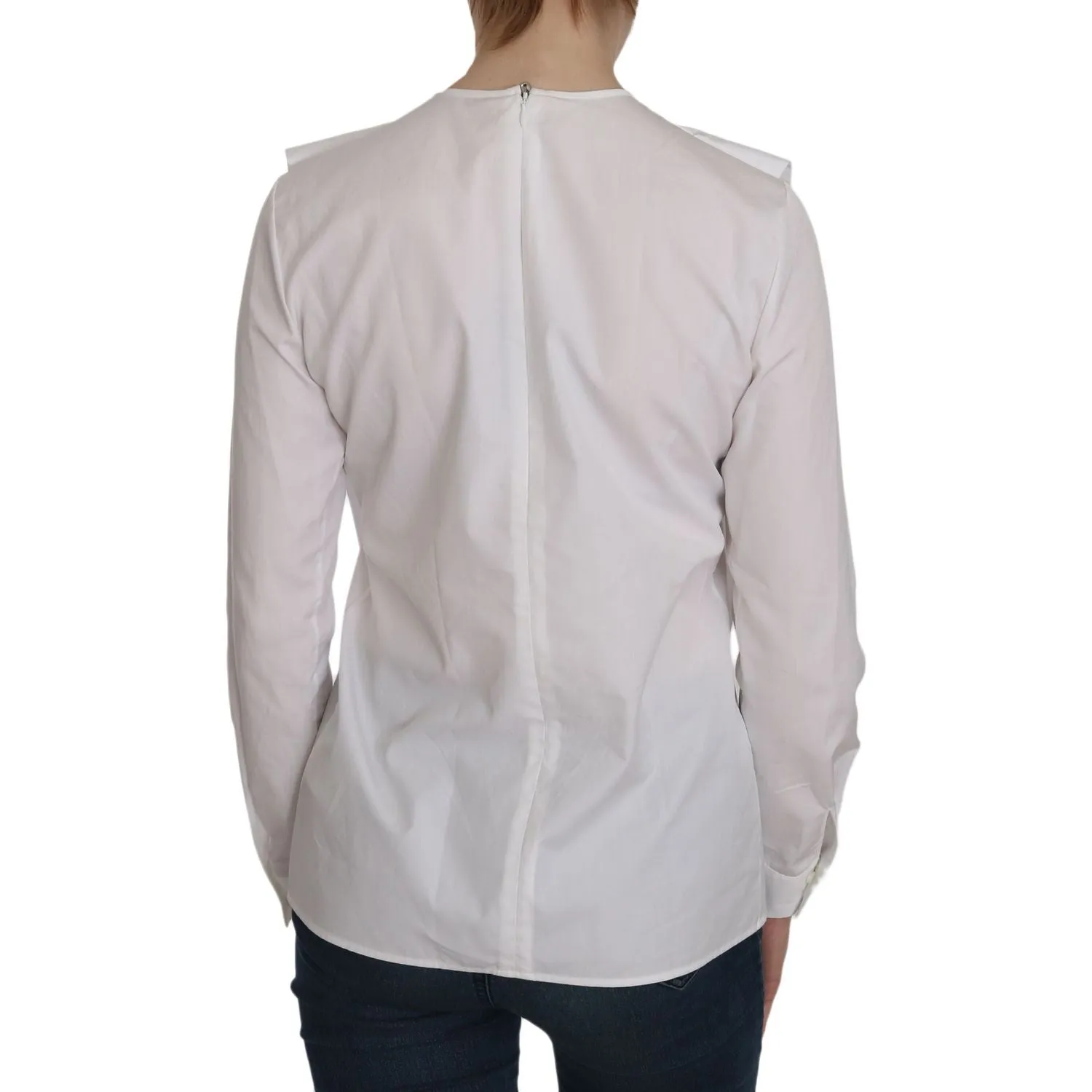 Dsquared² Elegant White Cotton Crew Neck Top