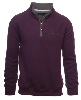 Ethnic Blue 1/4 Zip Sweater Soft Touch | Plum