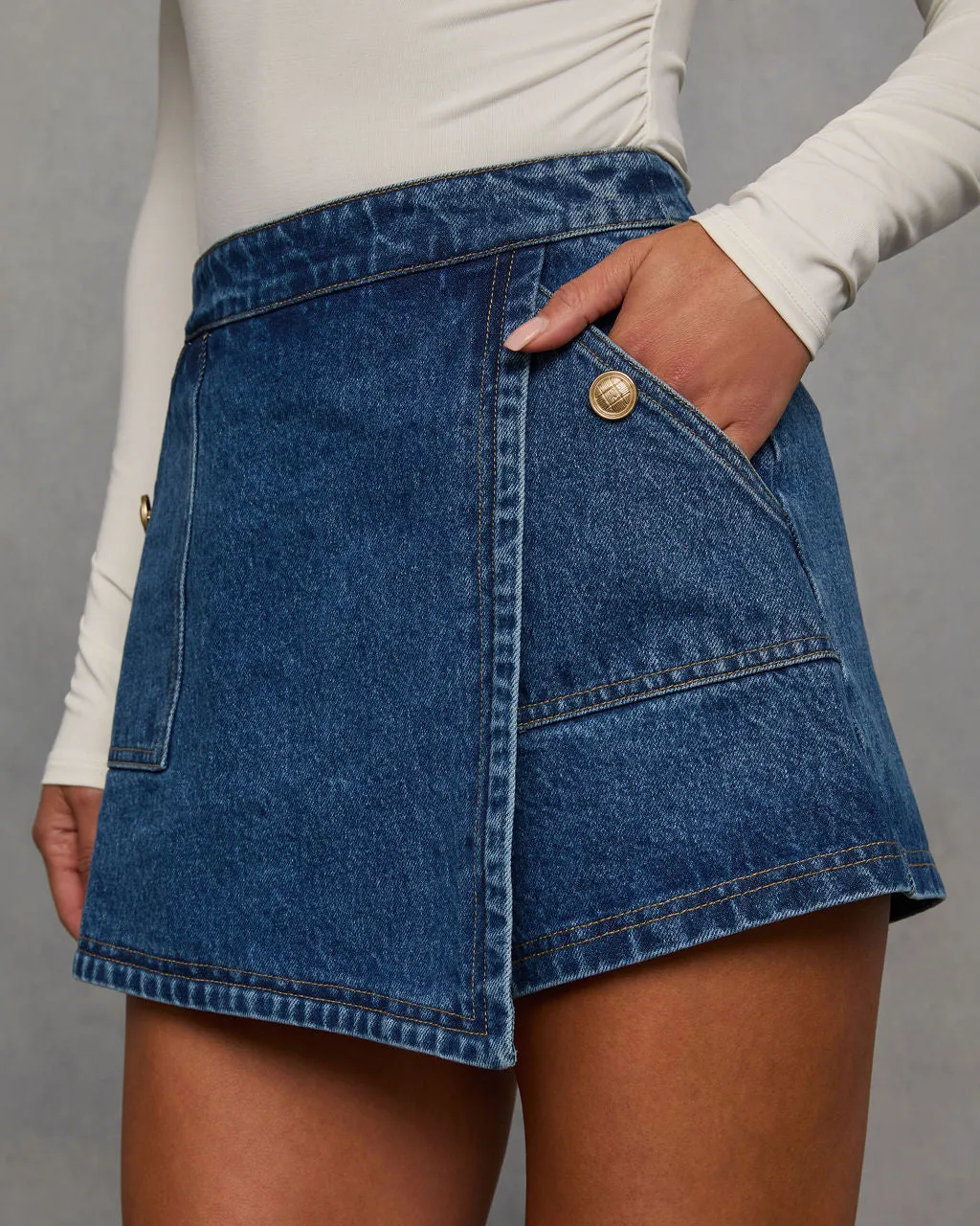 Fiona Denim Mini Skort