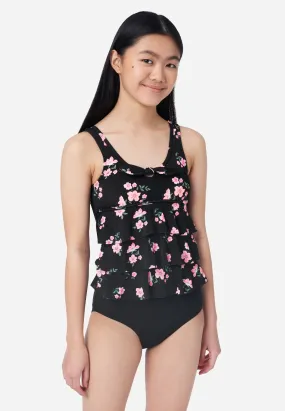 Floral Ruffle Tankini Swim Set