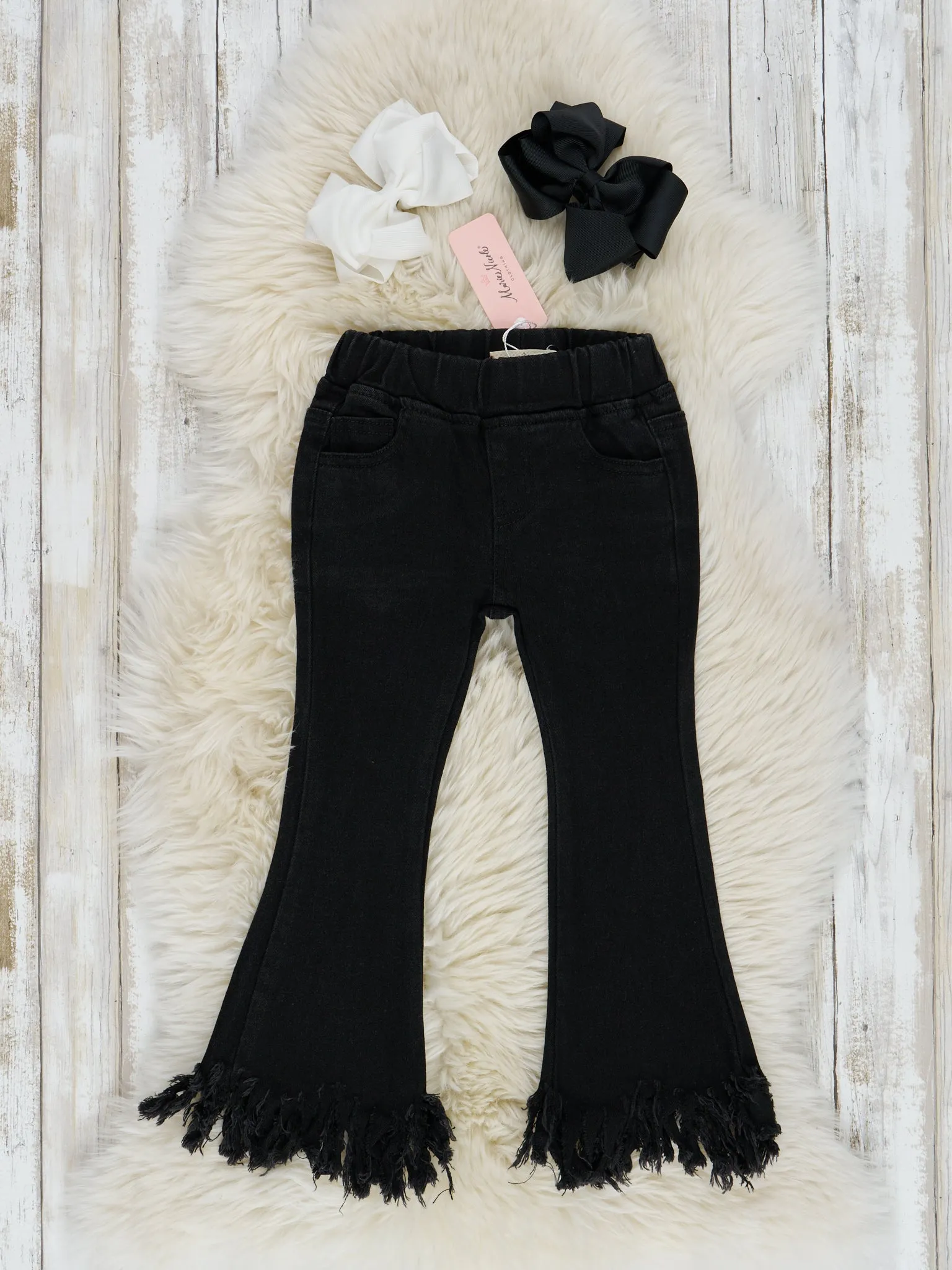 Fringe Hem Bell Bottom Pants