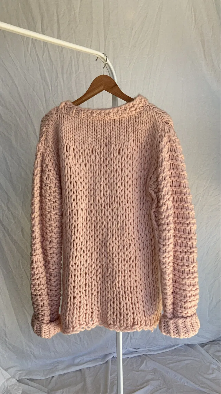 Handknit Blush Sweater - O/S