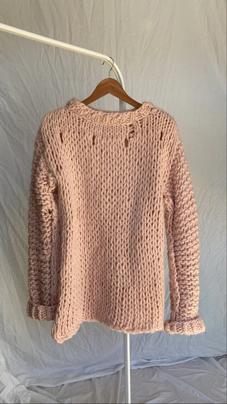 Handknit Blush Sweater - O/S