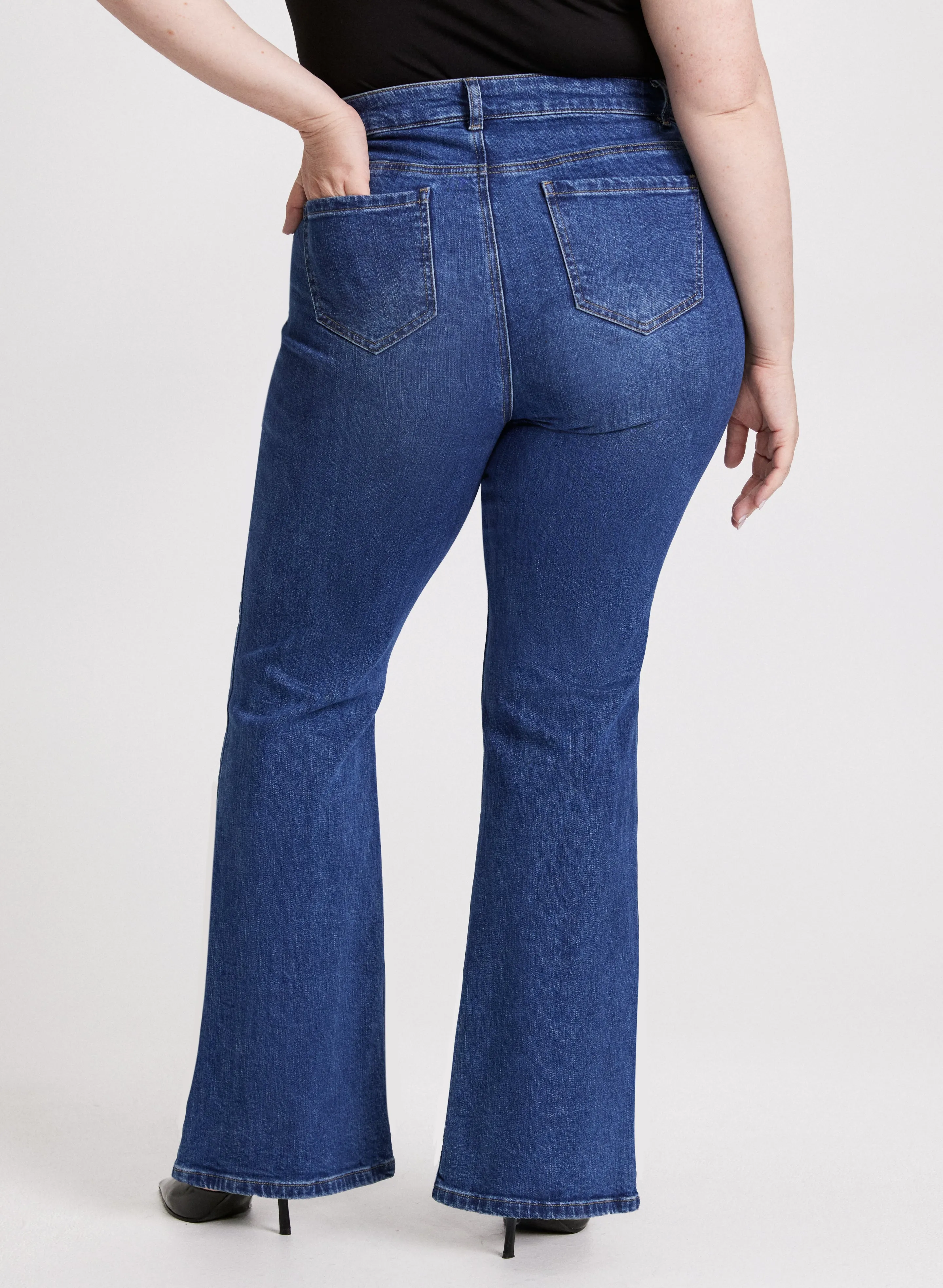 High Rise Flared Leg Jeans