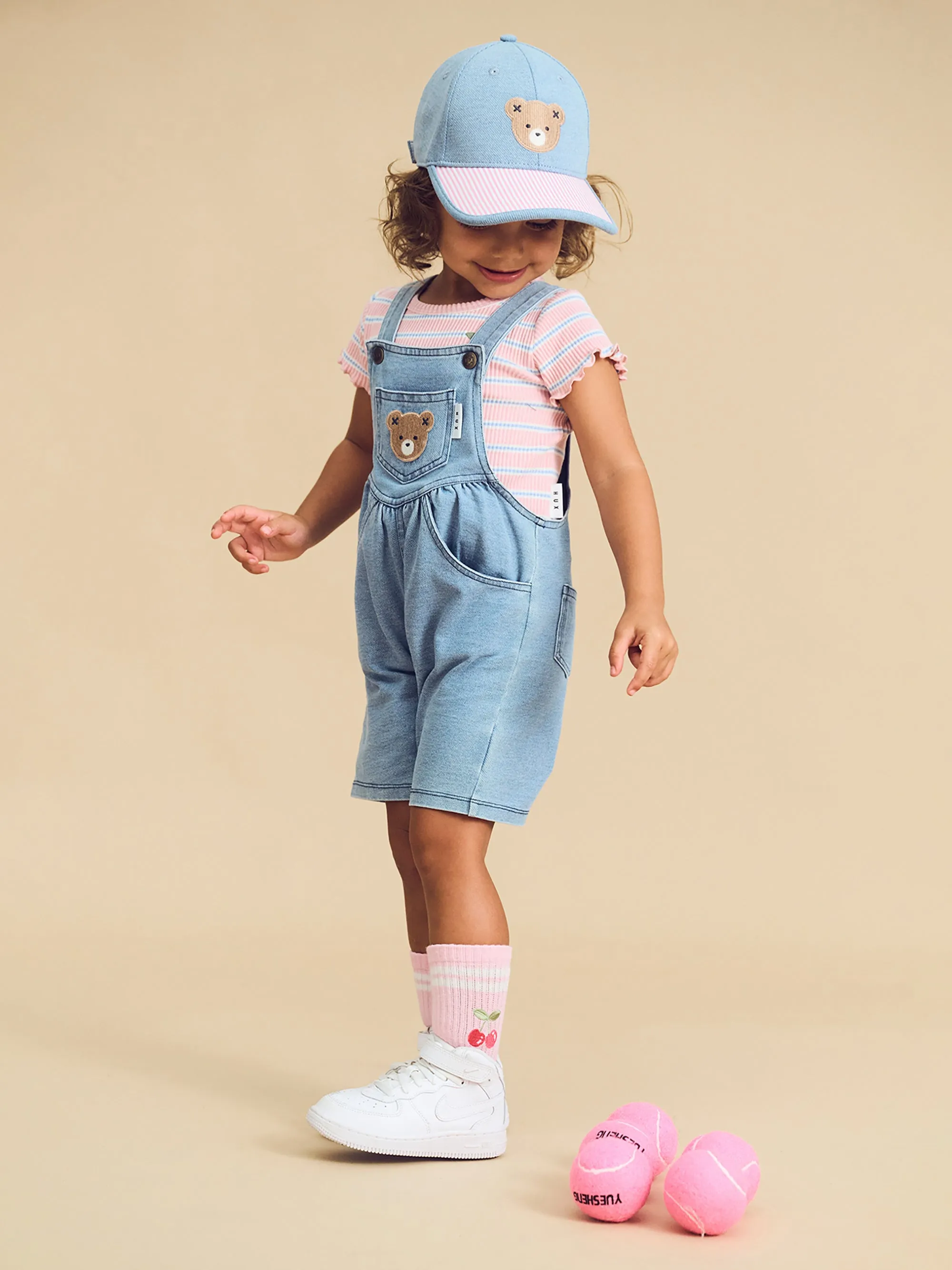 Huxbaby Huxbear Knit Denim Short Overalls