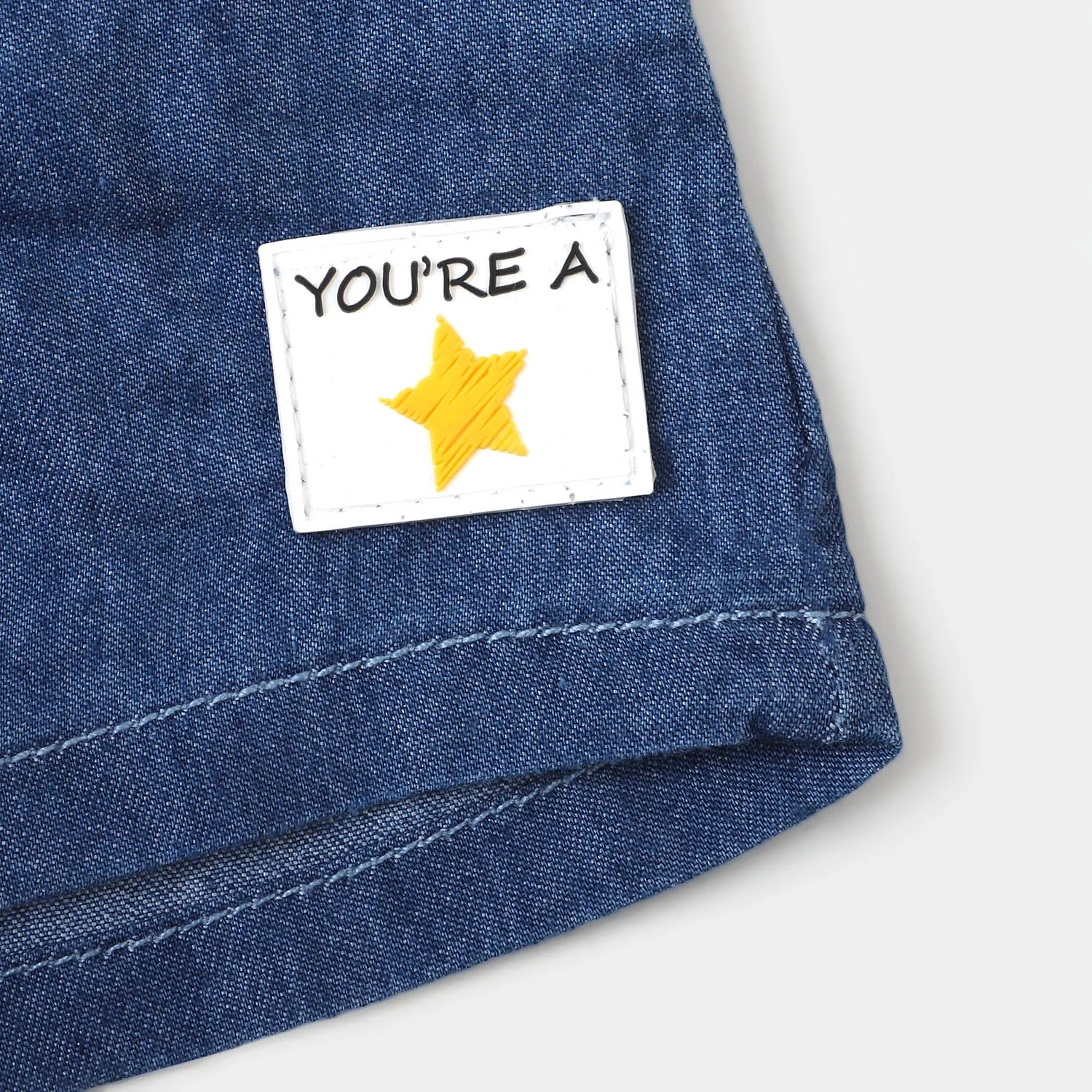 Infant Girls Denim Short You're A Star - Light Blue