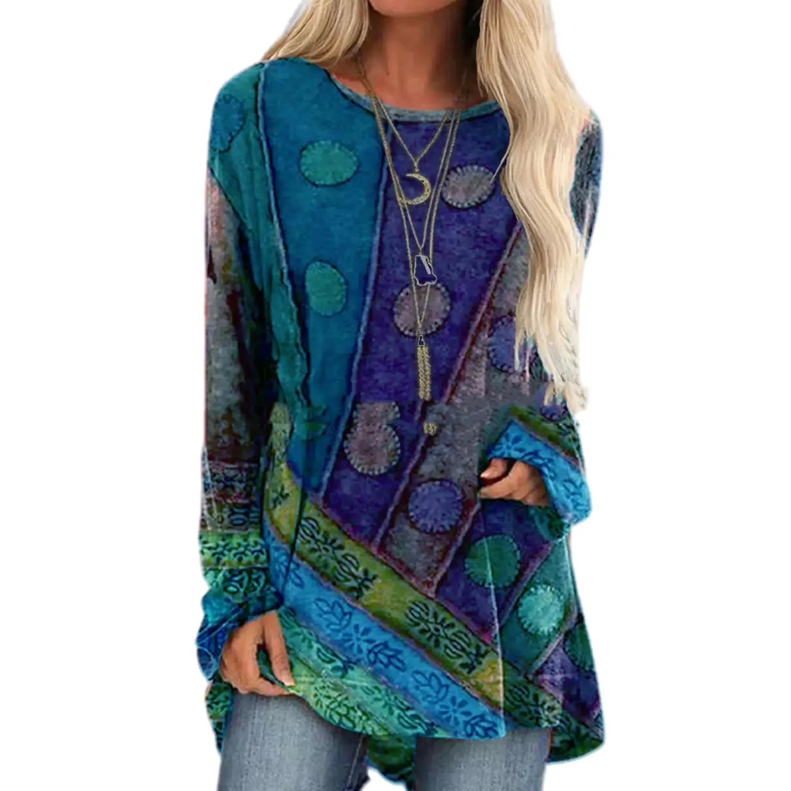 Ivyshape | Boho Long Sleeve Shirt