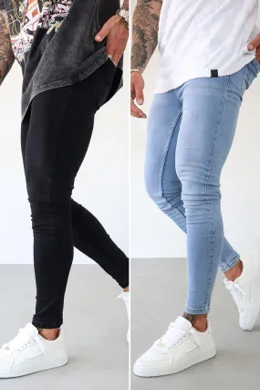 Jeans 2-Pack - Black/Light Blue