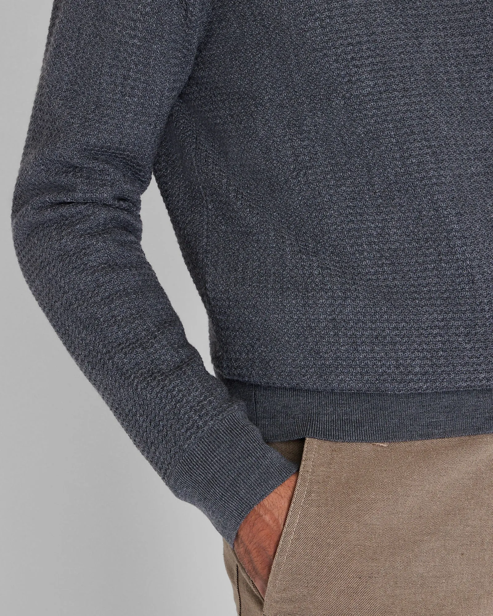 Long-Sleeve Refined Textured Crew