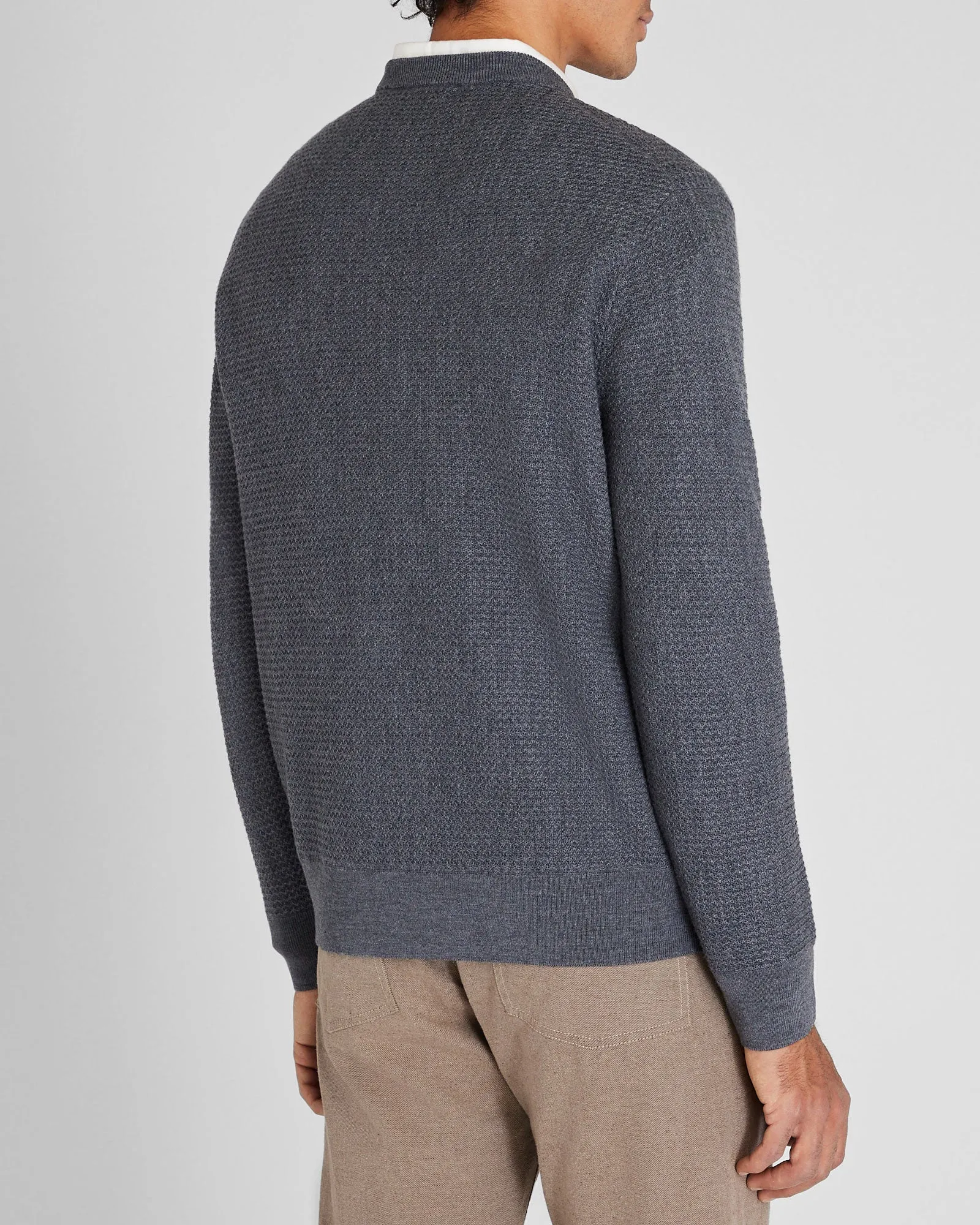 Long-Sleeve Refined Textured Crew