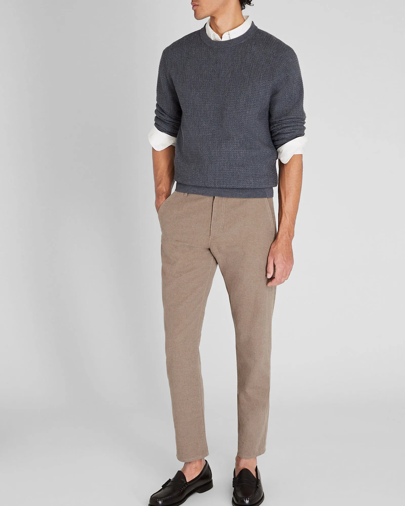 Long-Sleeve Refined Textured Crew