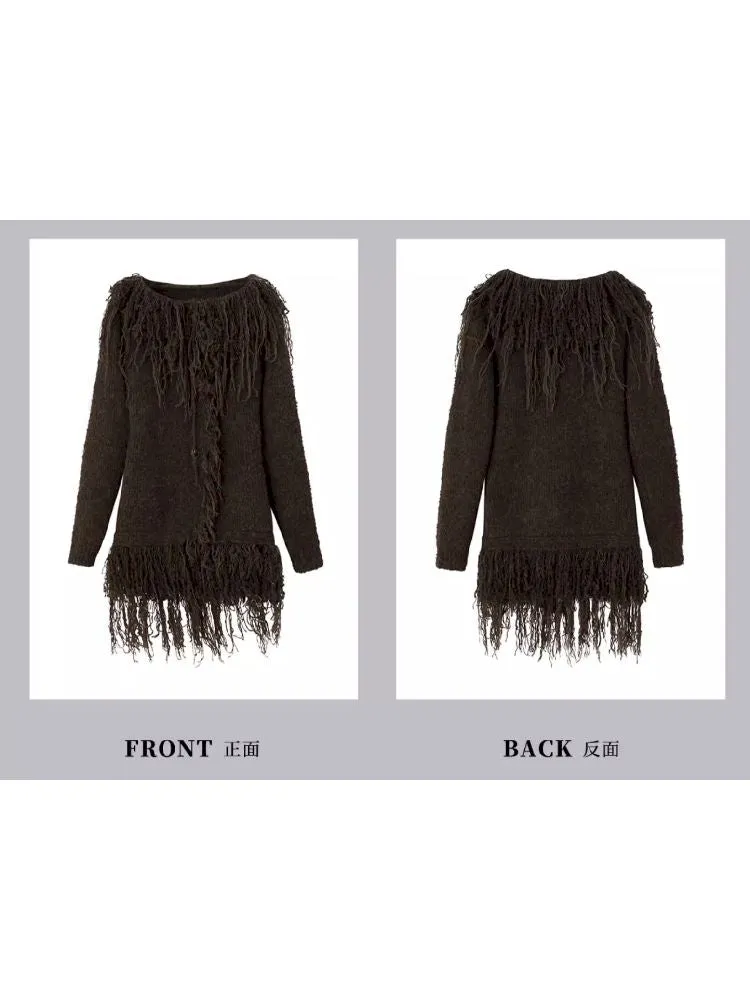 Loose Versatile Tassel Sweater Cardigan【s0000005242】