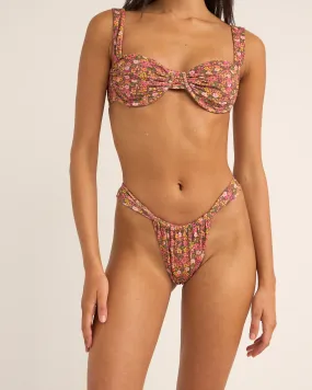 Marie Floral Soft Side Itsy Bikini Bottoms in Pink