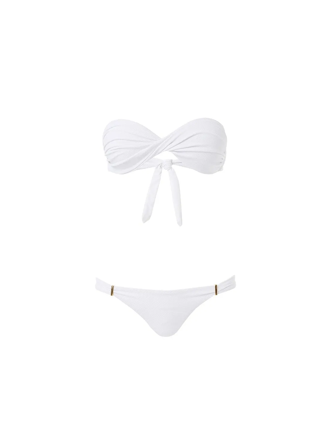 Martinique White Pique Bandeau Padded Twist Bikini