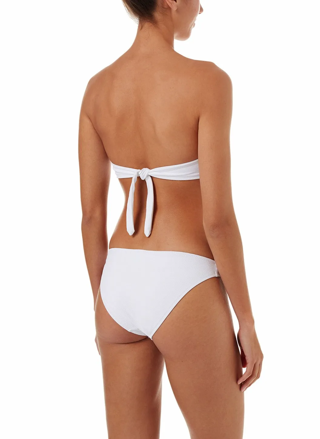 Martinique White Pique Bandeau Padded Twist Bikini