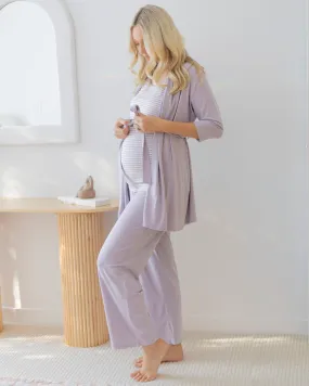 Maternity Versatile  Lavender Cardigan With Removable Belt