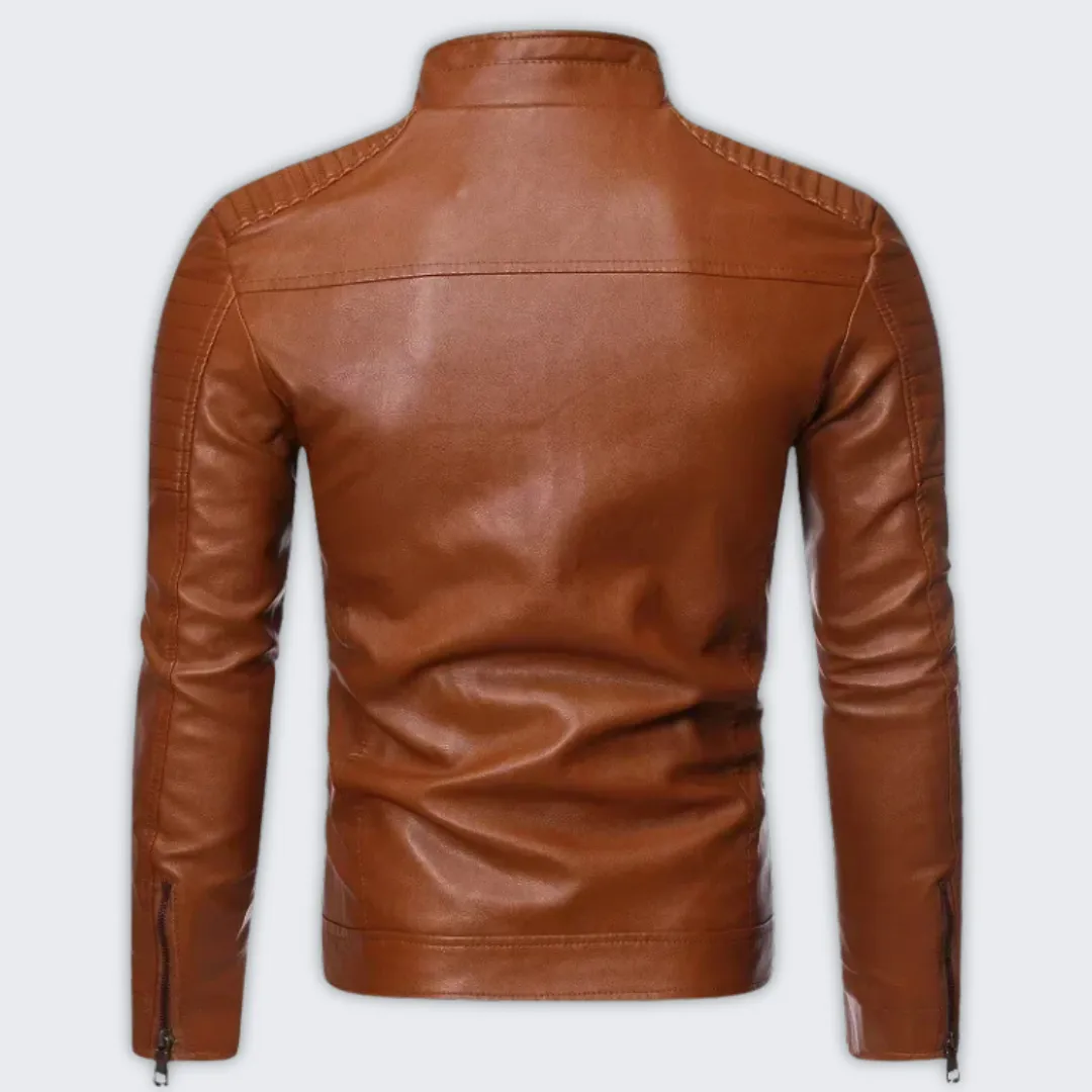 Men's Vegan Leather Biker Jacket - Stylish & Sustainable Outerwear