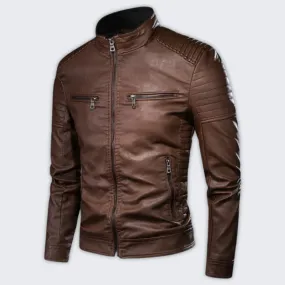 Men's Vegan Leather Biker Jacket - Stylish & Sustainable Outerwear