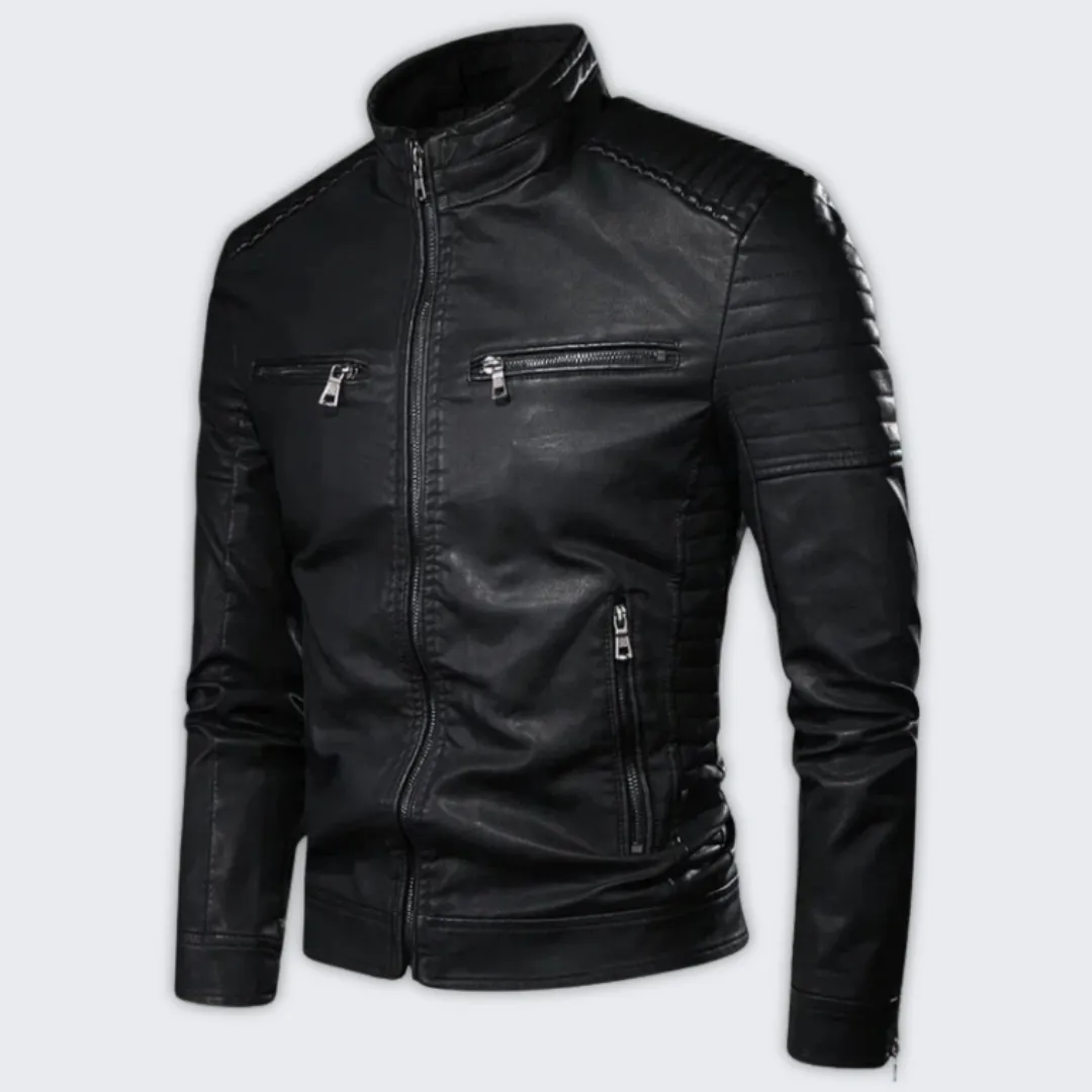 Men's Vegan Leather Biker Jacket - Stylish & Sustainable Outerwear