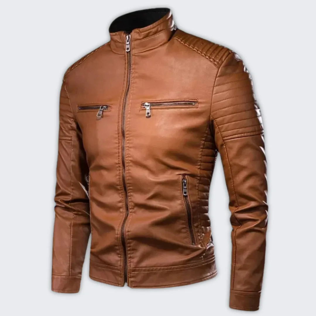 Men's Vegan Leather Biker Jacket - Stylish & Sustainable Outerwear